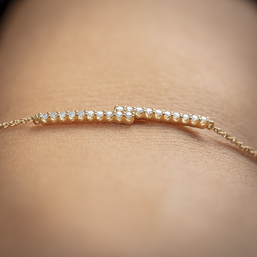0.20 Karat Diamantarmband 750/18 K Gelbgold