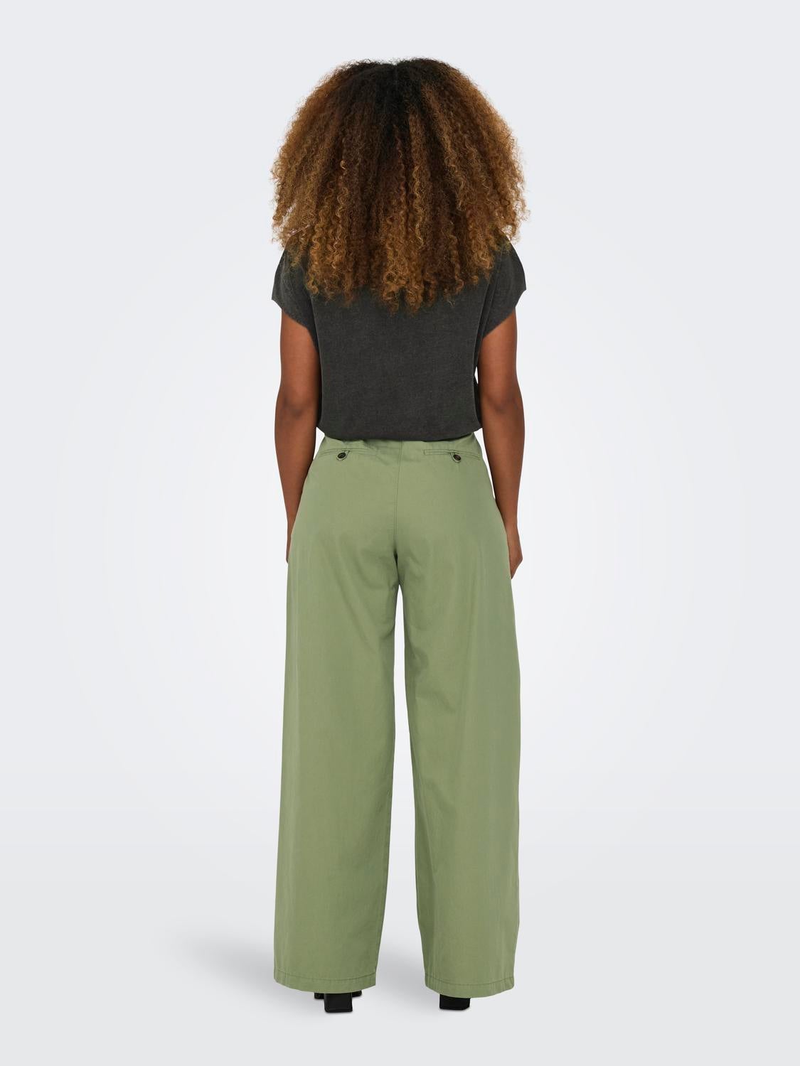 ONLETTIE Hohe Taille Weiter Beinschnitt Hose mit weitem Beinschnitt Oil Green