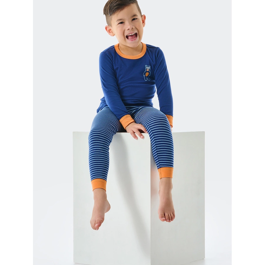 Schiesser Pyjama Natural Love blau