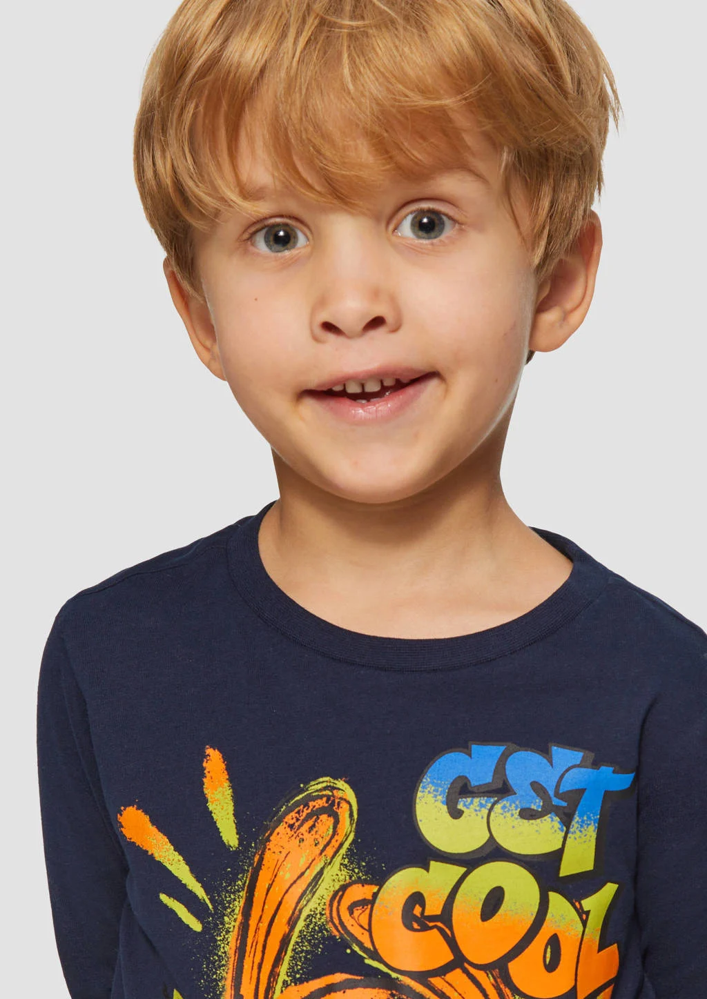 s.Oliver longsleeve met printopdruk donkerblauw