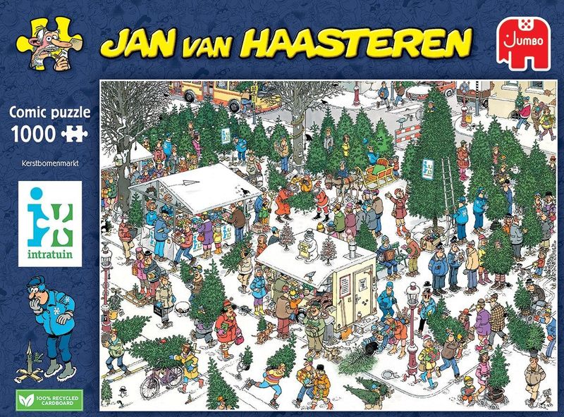 Jumbo - Jan van Haasteren - Legpuzzel - 68 x 49 cm - 1000 stukjes - Intratuin Kerstbomenmarkt