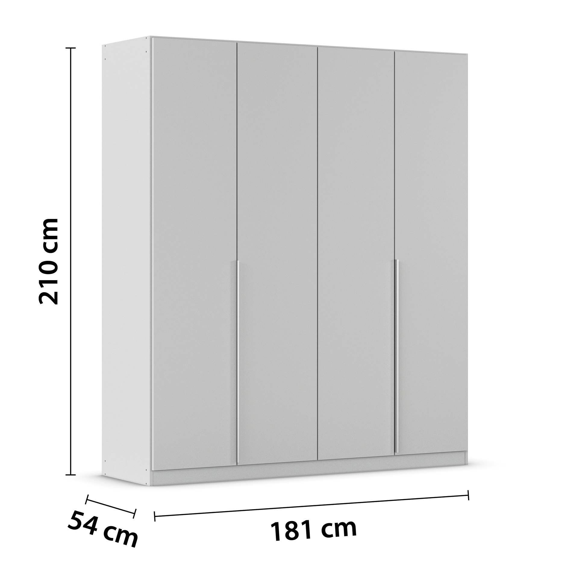 Drehtürenschrank - seidengrau - 4-türig - 181x210 cm