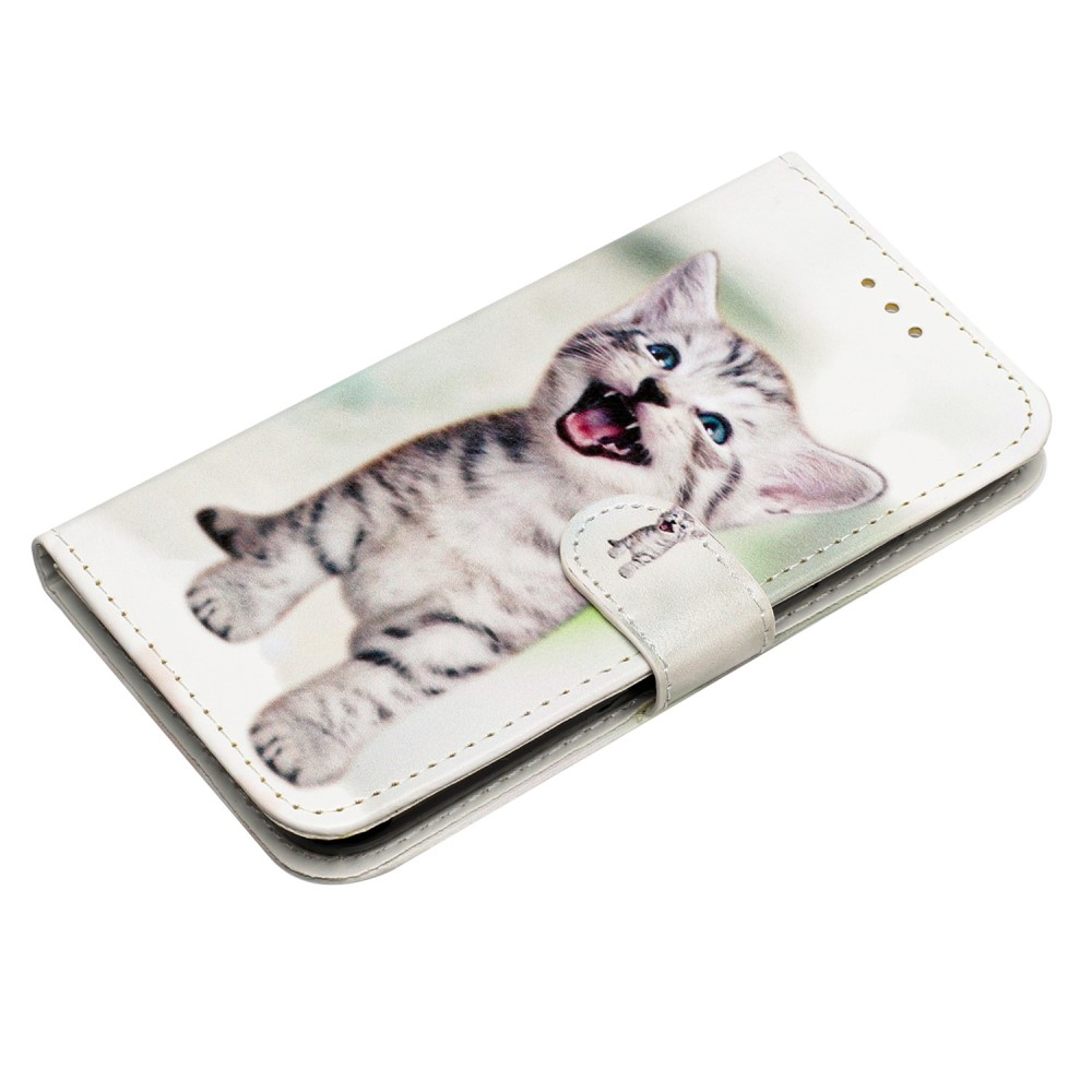 iPhone 16 Pro Max Leder Tasche Hülle mit Kartenfach Kitten