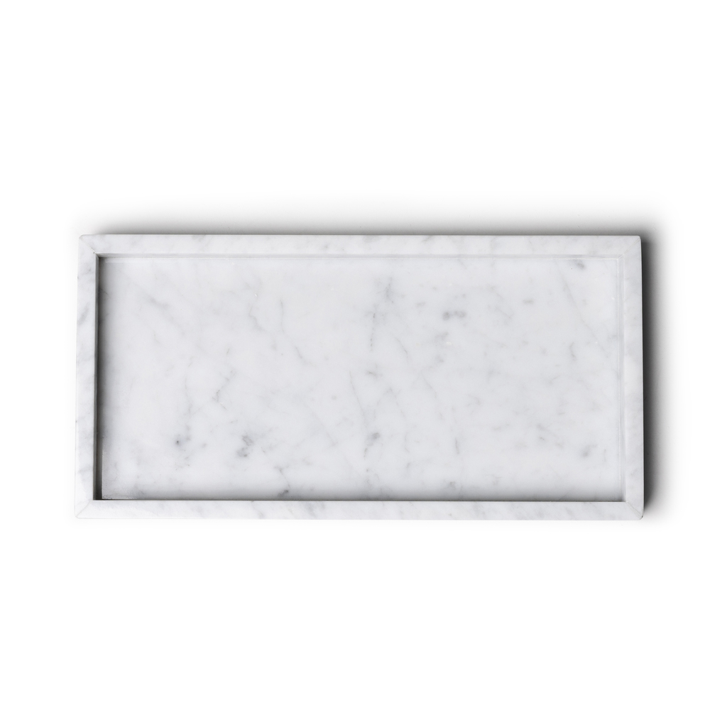 Marmer dienblad tray 15x30cm wit