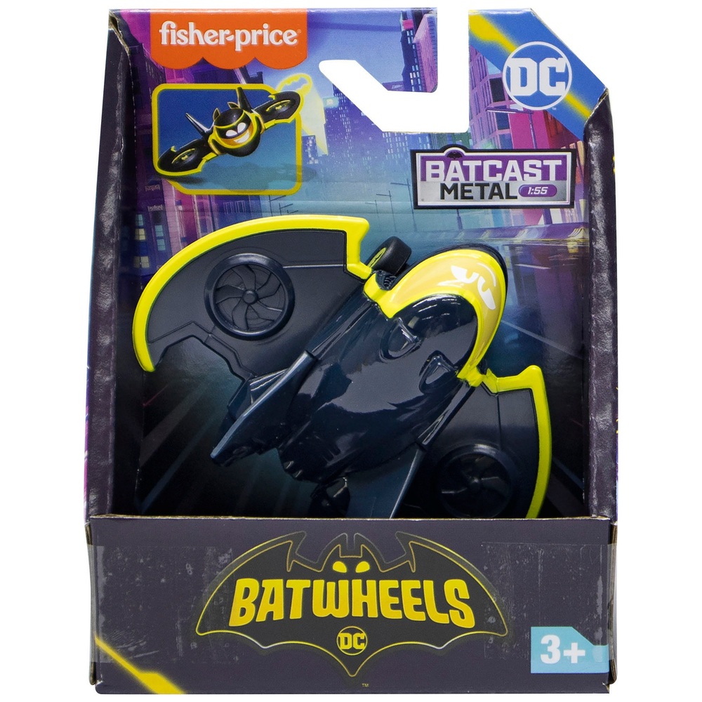 Fisher-Price Batwheels DC 1:55 Spielzeugflugzeug aus Metallguss, Batwing