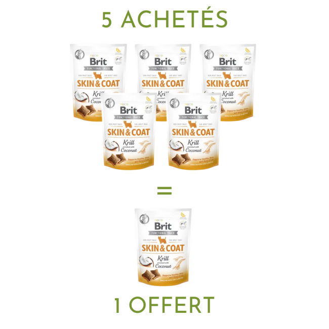 Brit Care Functional Snack Skin&Coat pour peau et pelage des chiens - krill et noix de coco