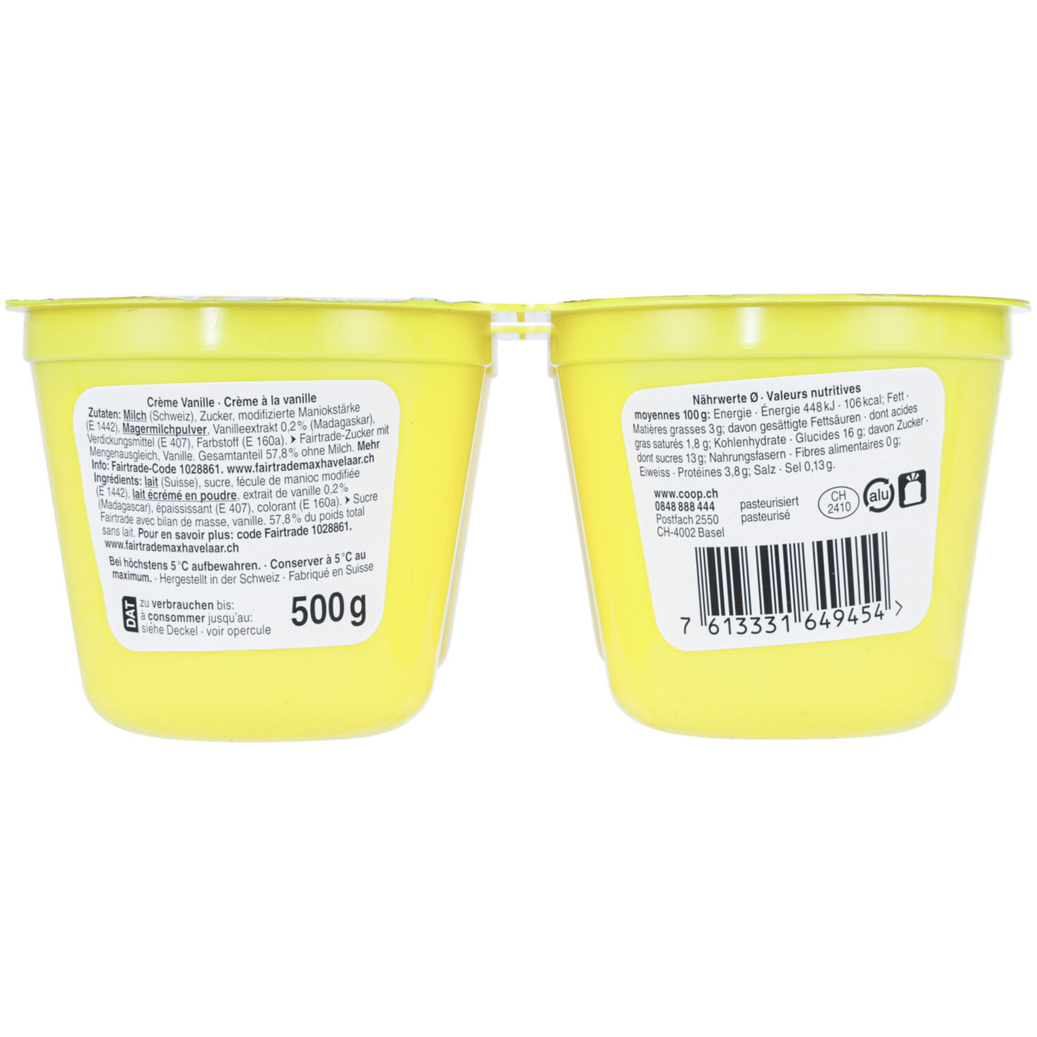 Fairtrade Crème Vanille 4x125g
