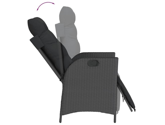VIDAXL - Ensemble table et chaises Ensemble à manger de jardin coussins 5pcs noir résine tress...