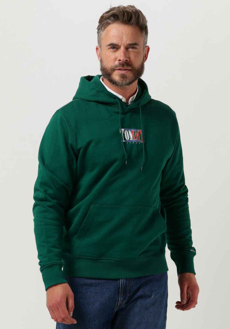 TOMMY JEANS donkergroene tommy jeans sweater tjm reg essential graphic hoodie