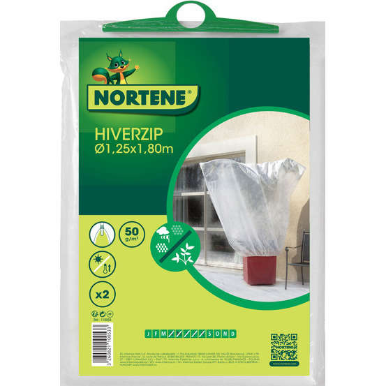 Lot de 2 housses d'hivernage Hiverzip transparentes H 1.80 x Ø 1.25m