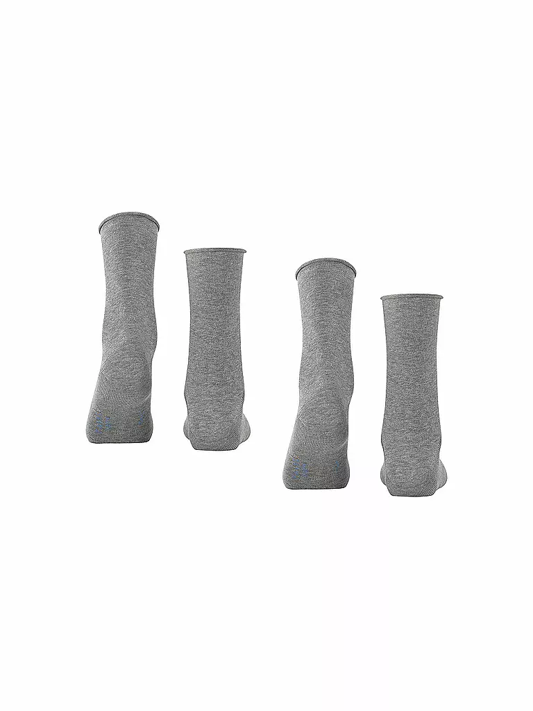 FALKE Happy Socken 2er Pkg light grey mel. grau