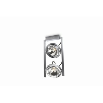 Philips Fast plafondspot met 2 x ecohalogeen 42W =60W aluminium