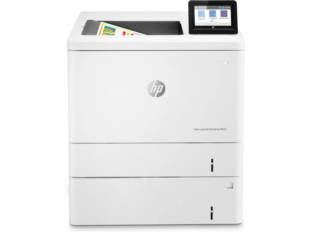 HP Color LaserJet Enterprise M555x - Printer - farve - Duplex - laser - A4/Legal - 1200 x 1200 dpi - op til 38 spm (mono) / op til 38 spm (farve) - kapacitet: 650 ark - USB 2.0, Gigabit LAN, Wi-Fi(n), USB 2.0 vært