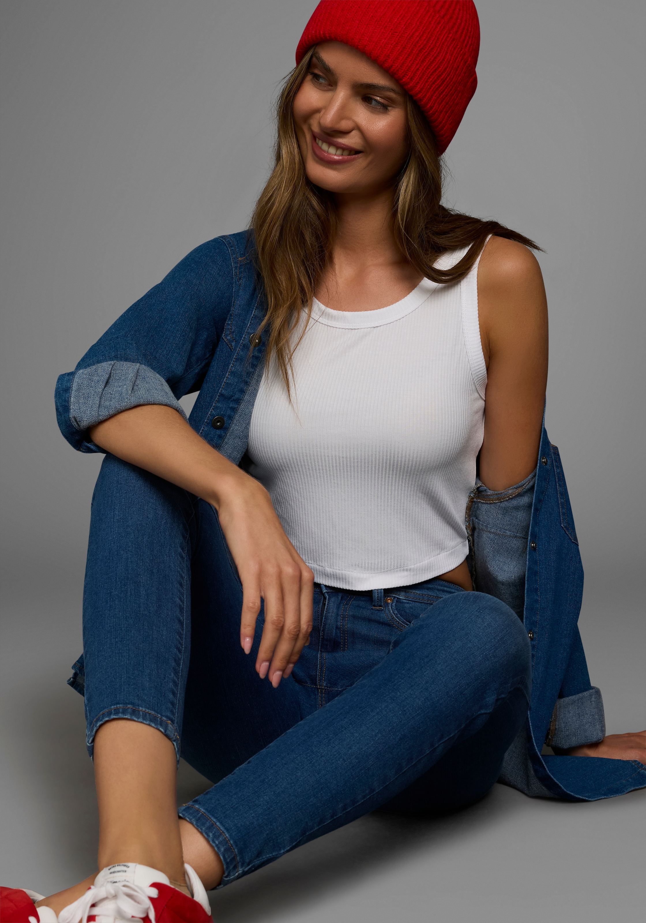 Laura Scott Crop-Top , in Rippenqualität