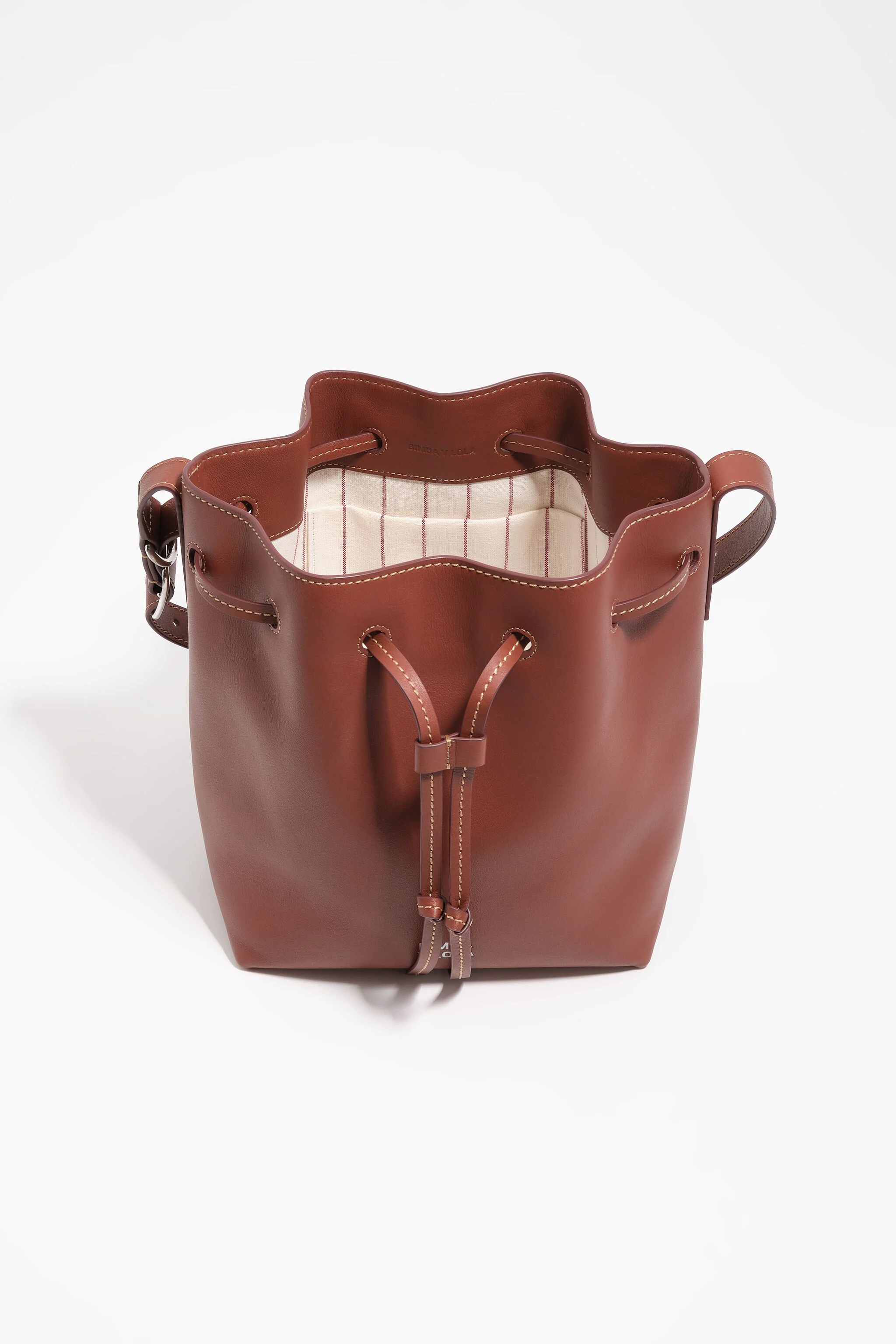 Bolsa tipo saco Carlino grande em couro cor nogueira