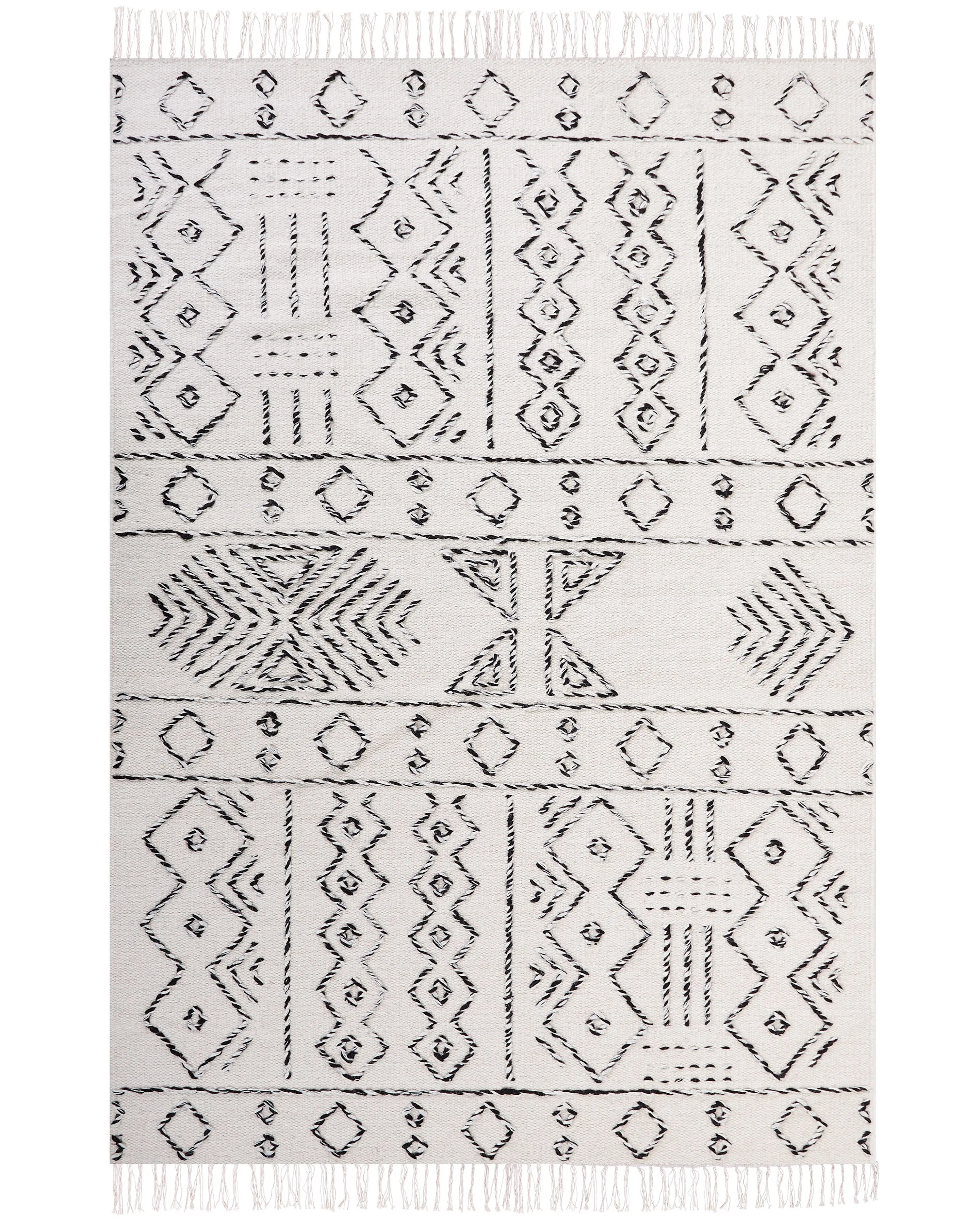 Vloerkleed ALKENT Wit 160 x 230 cm Wol