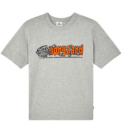Mads N?rgaard T-shirt - Theo - Light Grey Melange