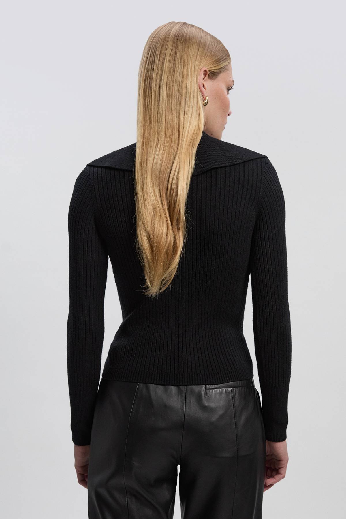 KarenMillen Haut En Maille Côtelée Mélange Viscose Avec Détails De Finition