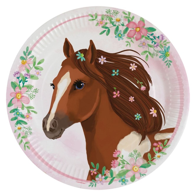 8 Partyteller - Beautiful Horses - Ø ca. 23 cm