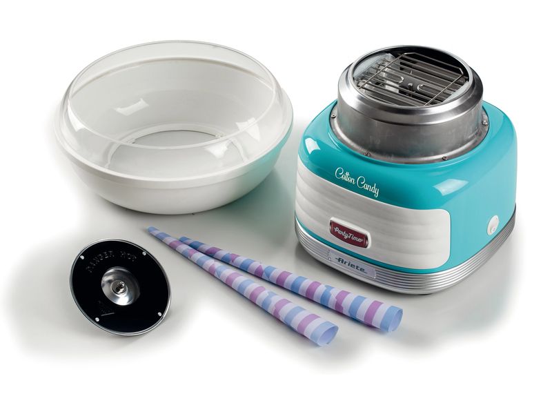 Ariete Zuckerwattemaschine Party Time ARI-2973-BL Blau/Weis Maschine für die Zuckerwatte zum Selbermachen