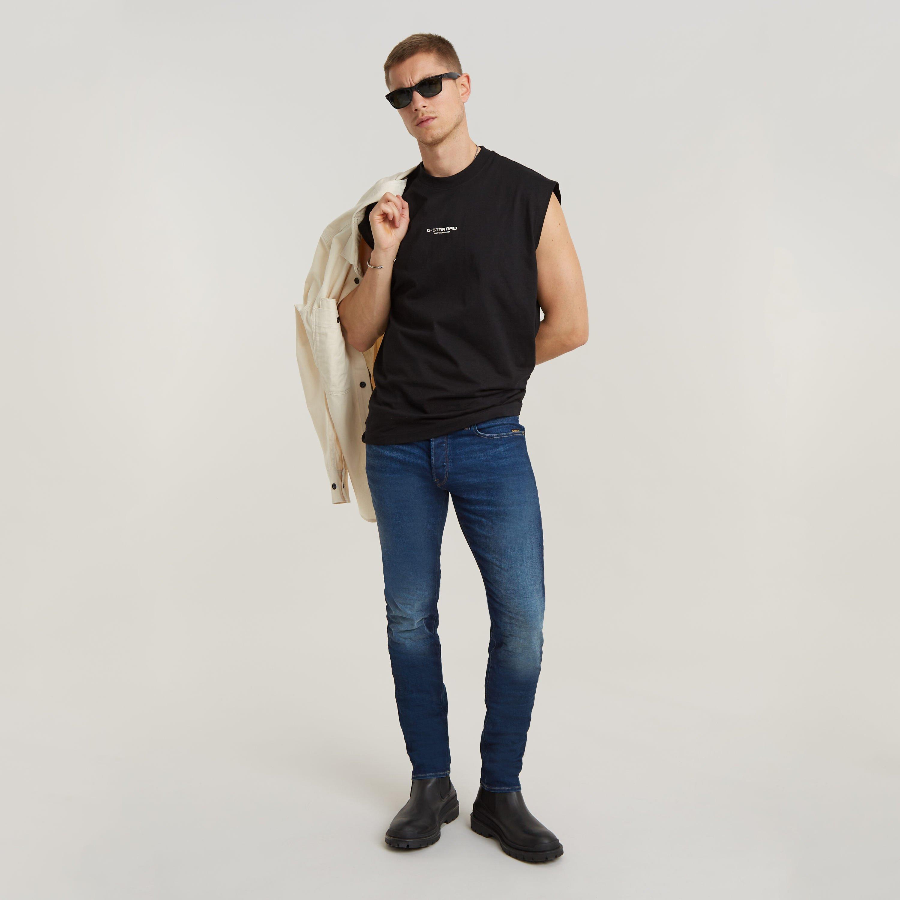 G Star Extra Slim Fit Jeans in Blue Black Stretch Denim