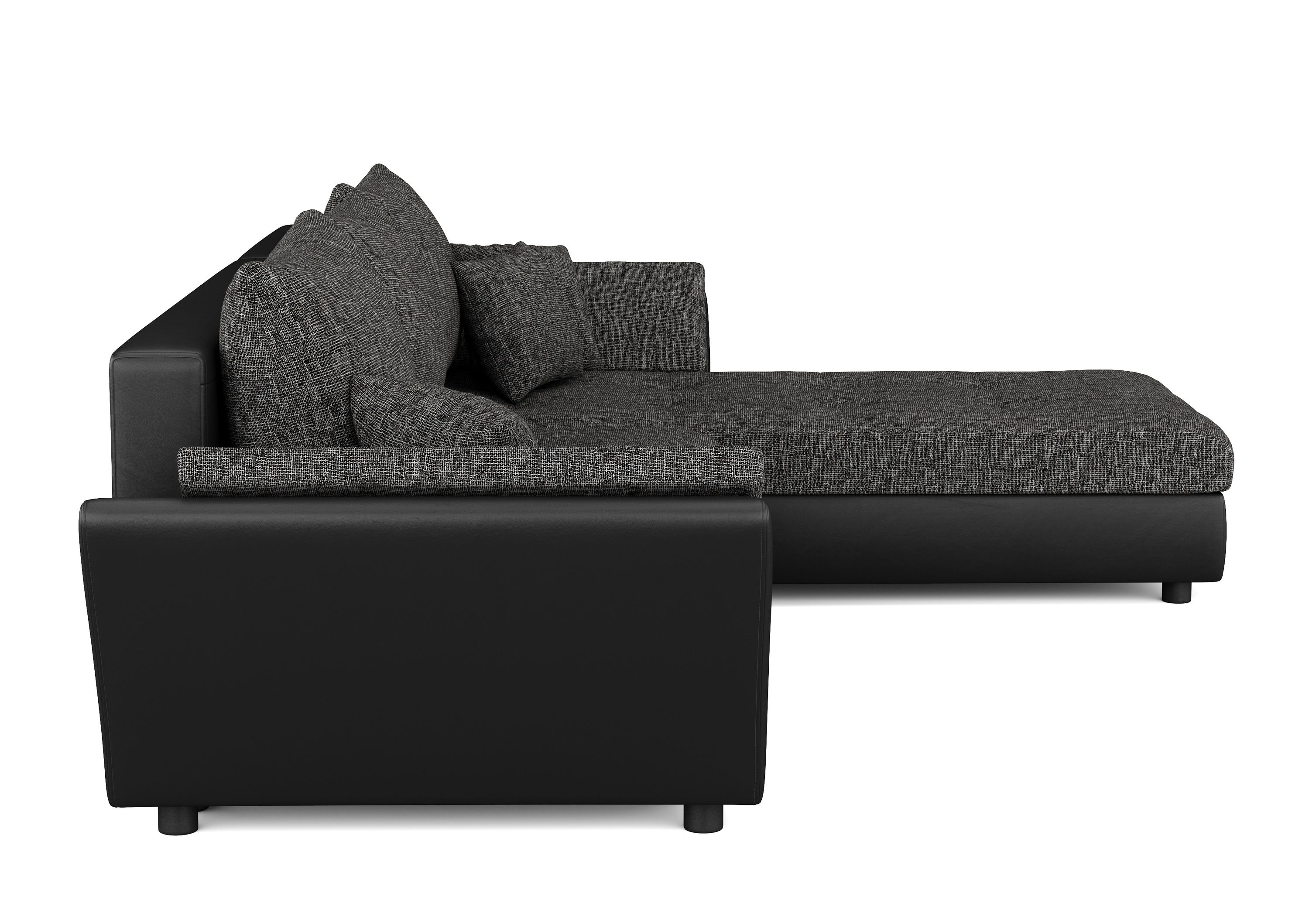 Ecksofa mit Schlaffunktion CAESAR links/rechts schwarz