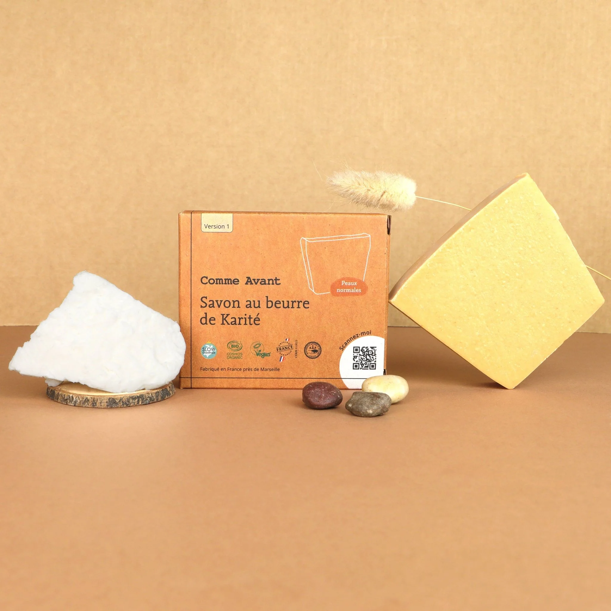 Savon au beurre de karité - Version 1 - 1 savon - 100g / Sans