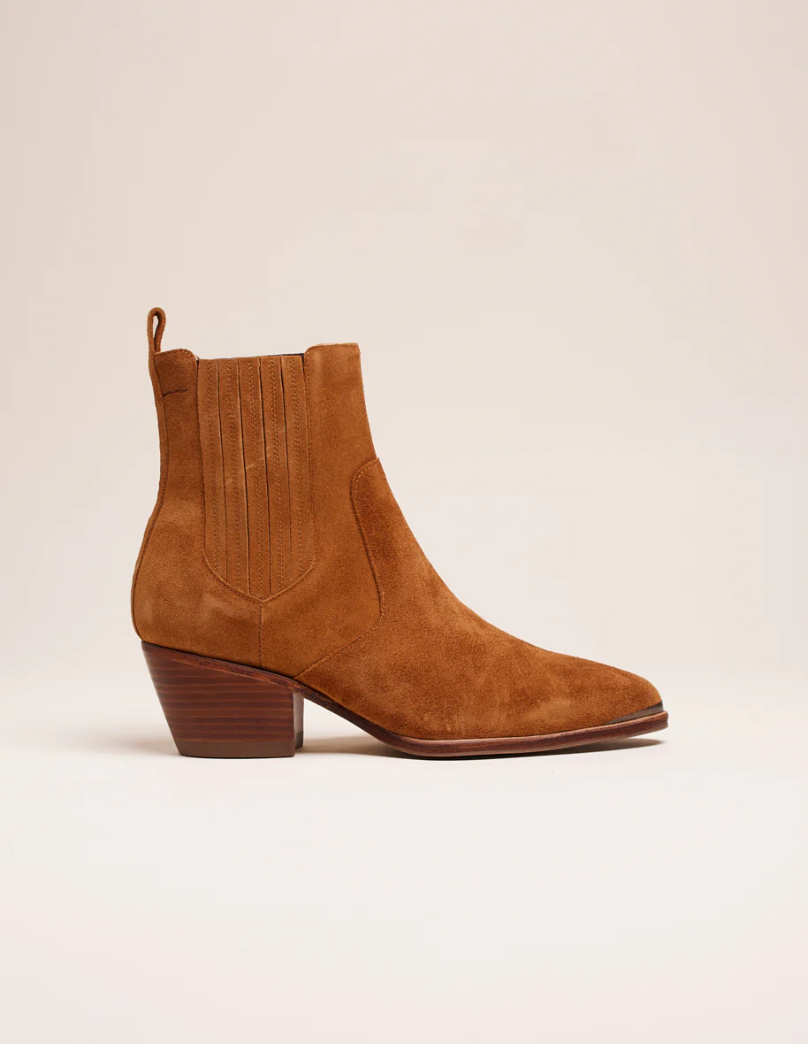 Bottines à talons Marianne - Suède ambre