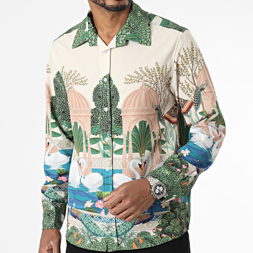 Chemise Manches Longues Beige