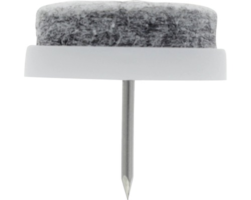 Tarrox viltglijders met spijker, 20 mm rond, grijs, 24 stuks