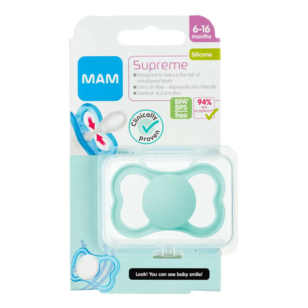 MAM Supreme Silikone Sut 6-16 mdr. - Grøn
