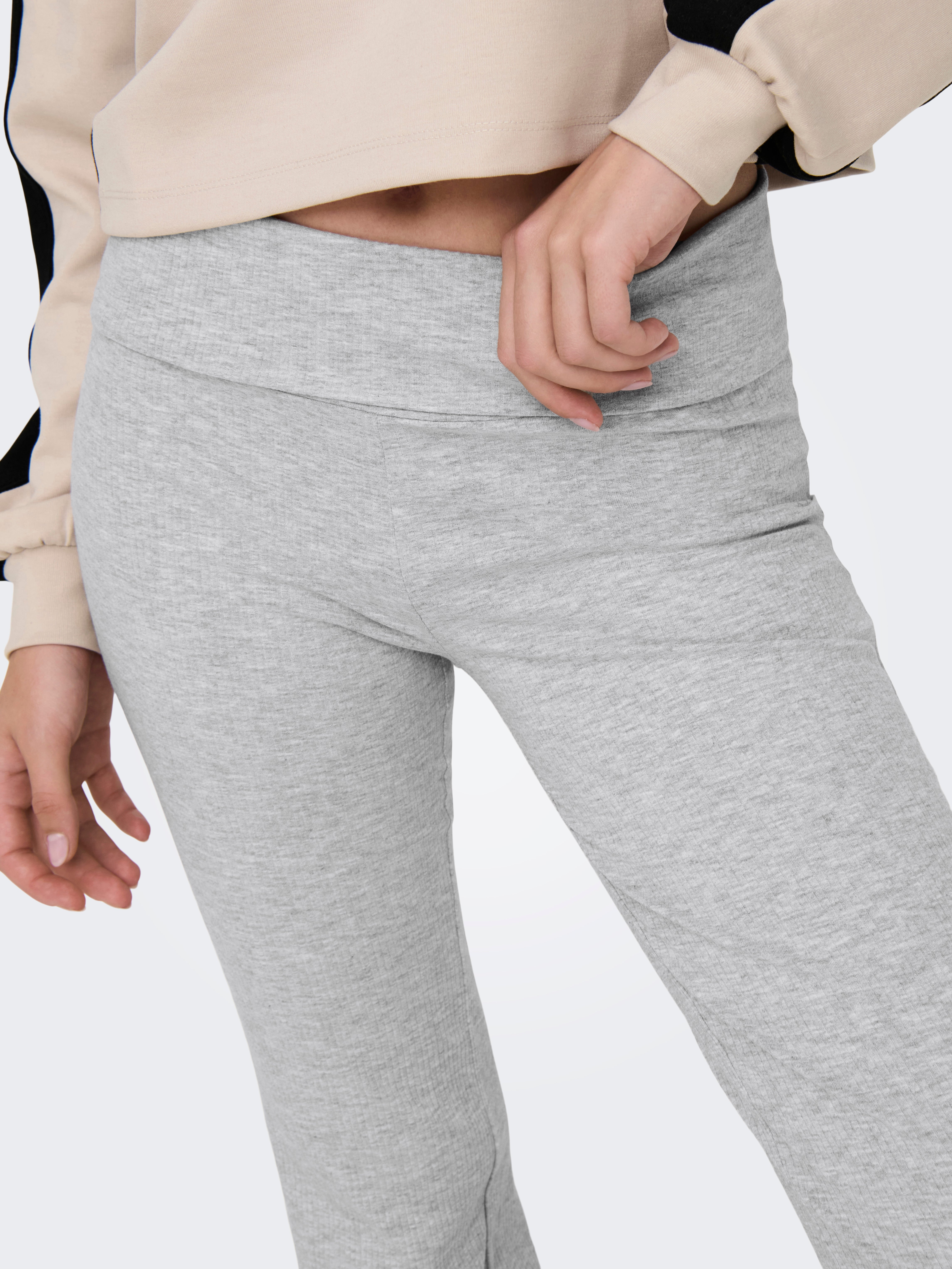 ONPFOLD Mittlere Taille Ausgestellt Hose Light Grey Melange