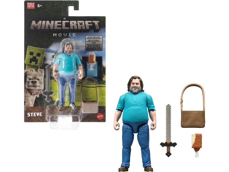 Mattel Minecraft Movie Singles Steve Kinderspielzeugfigur