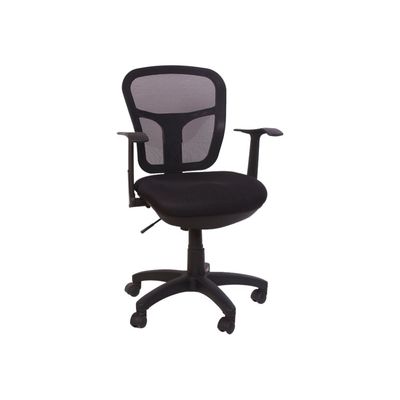 Fauteuil de bureau PHOENIX - accoudoirs fixes - noir