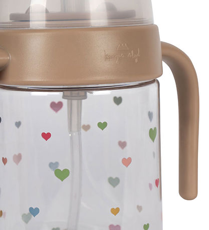 Konges Sløjd Kop m. H?ndtag/Suger?r - 330 ml - Multi Hearts