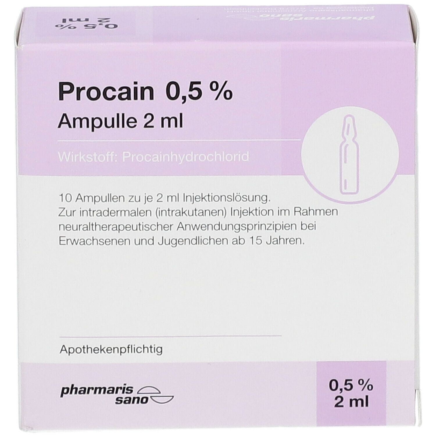 PROCAIN pharmarissano 0,5% Inj.-Lsg.Ampullen 2 ml