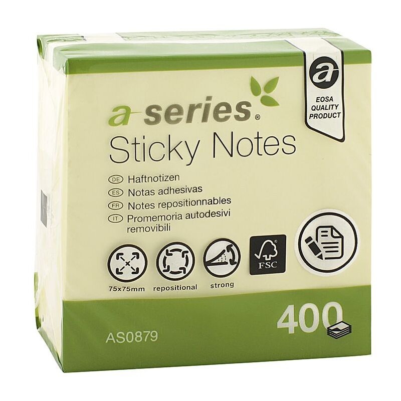 A-Series Haftnotizen, 75 x 75 mm, 400 Blatt