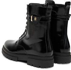 Tommy Hilfiger - Enkelboot - Imitatieleer - Zwart - Met Ritssluiting en Veters
