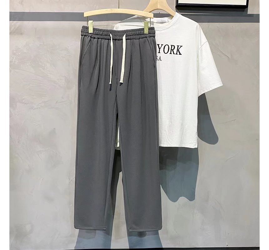 Urtishia - Cropped rechte broek met trekkoordtaille