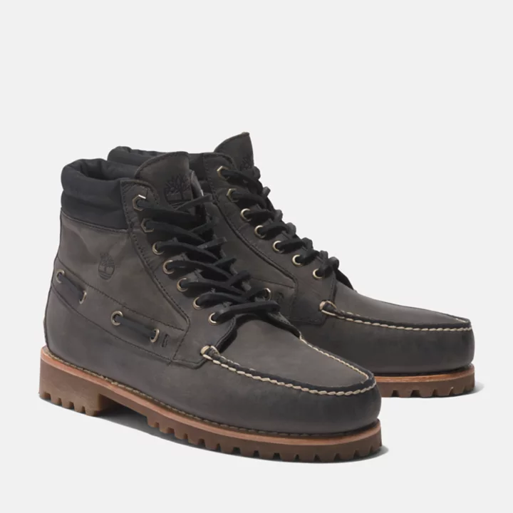 Bota Timberland Authentic Chukka de 7 ilhós para homem, na cor cinza.