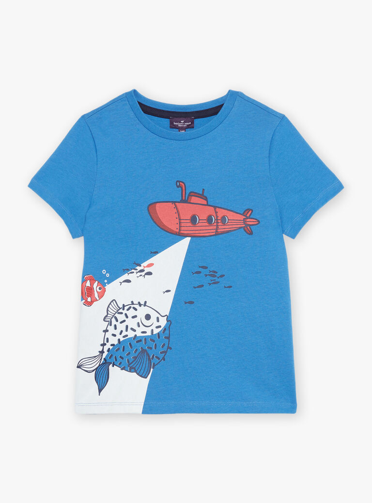 T-shirt bleu phosphorescent