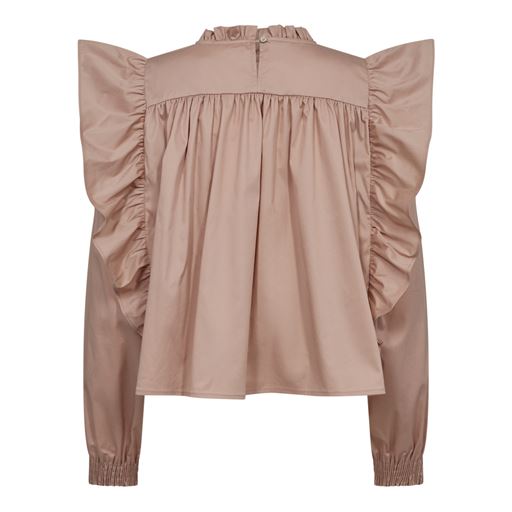 Co'Couture Cotton Crisp Frill Bluse, Old Rose, XS