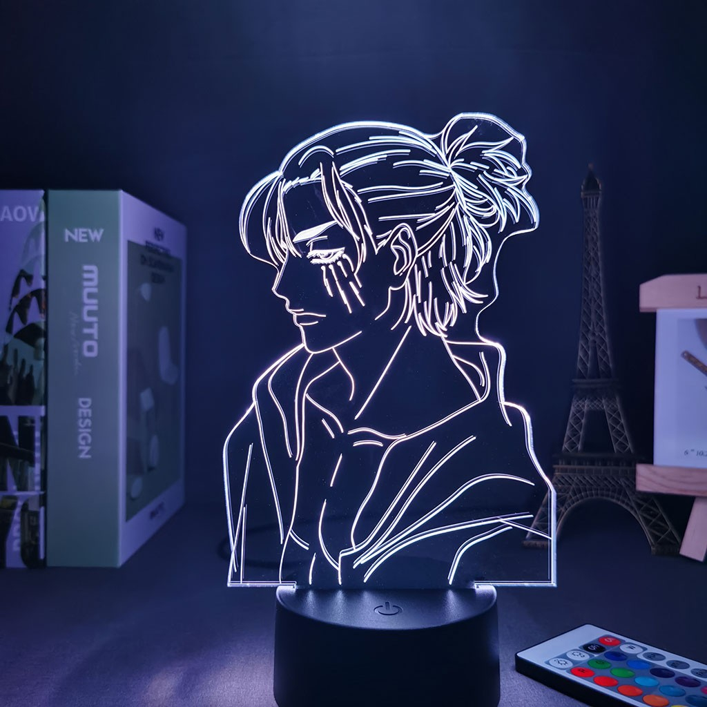 3D Anime LED Acryl Lampe Nachtlicht USB Deko Lampe mit Touch Schalter - Eren
