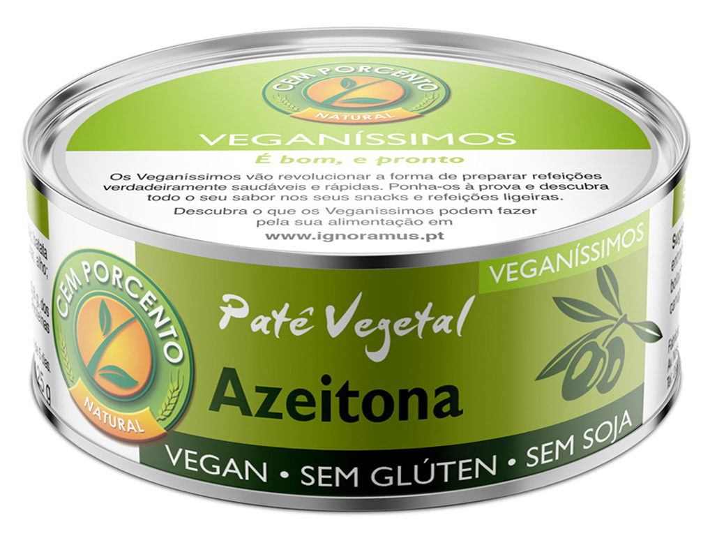 PATÉ CEM PORCENTO VEGANÍSSIMOS AZEITONA 125G
