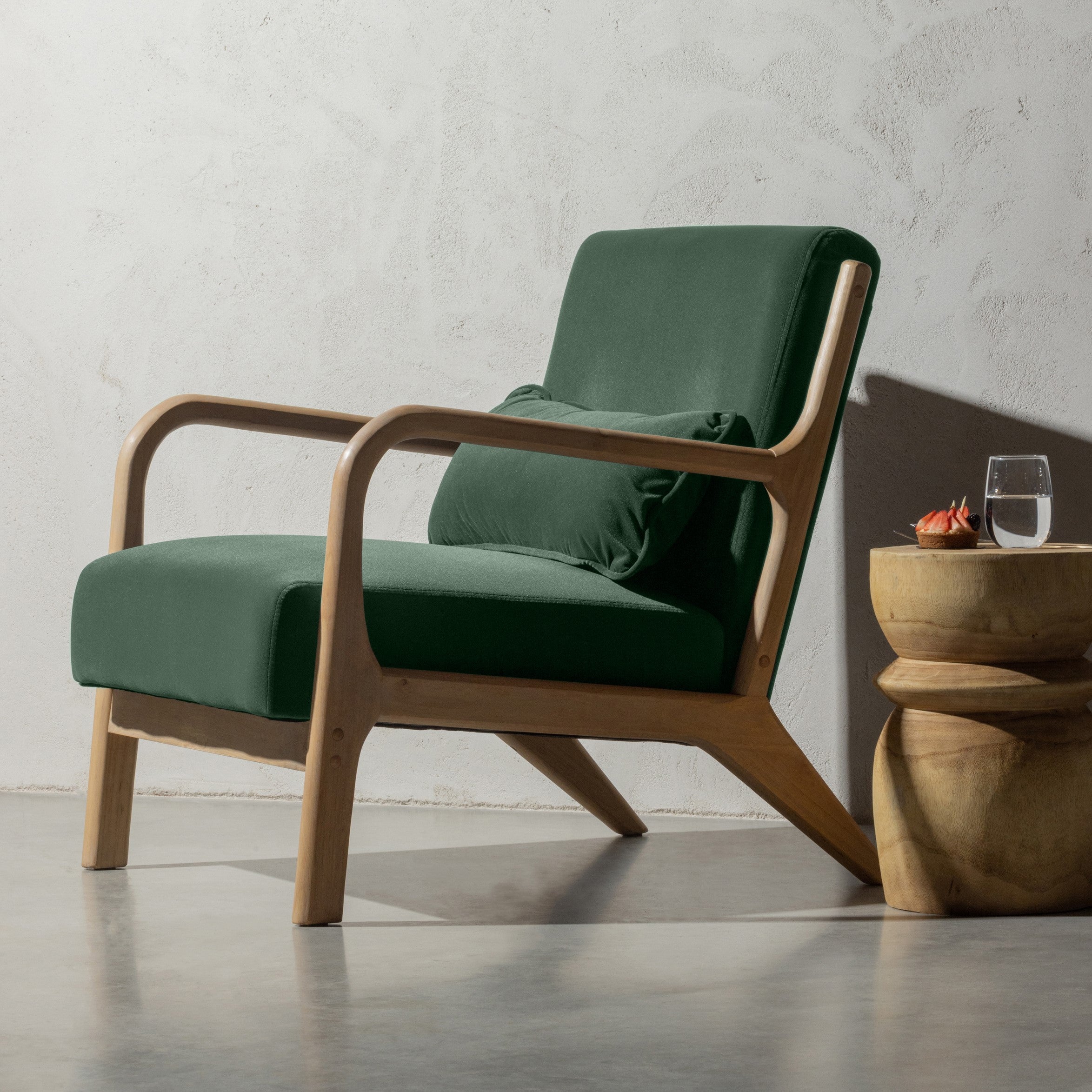 Woood Mark Fauteuil - Fluweel Flesgroen
