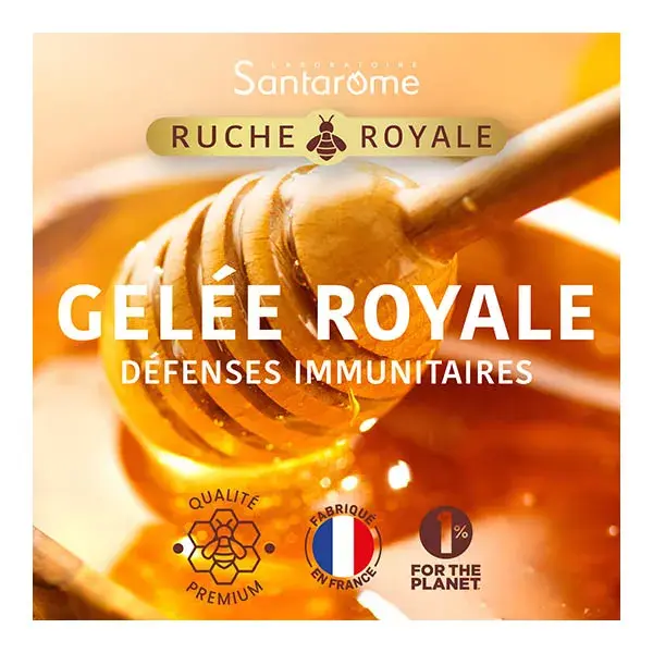 Geleia Real Santarome Royal Beehive 4000 mg Orgânica para Imunidade - 10 ampolas