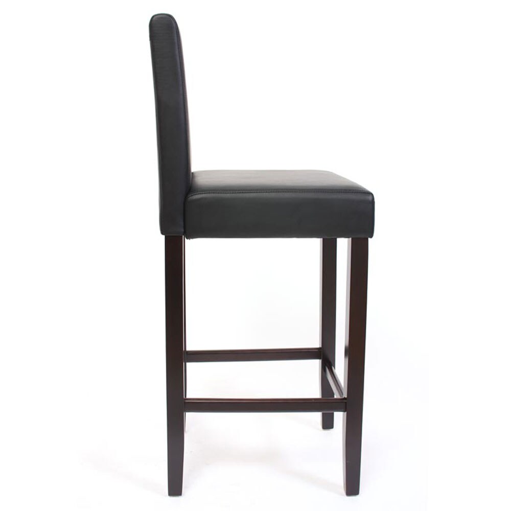 2er-Set Barhocker Cesena Kunstleder ~ schwarz, dunkle Füße