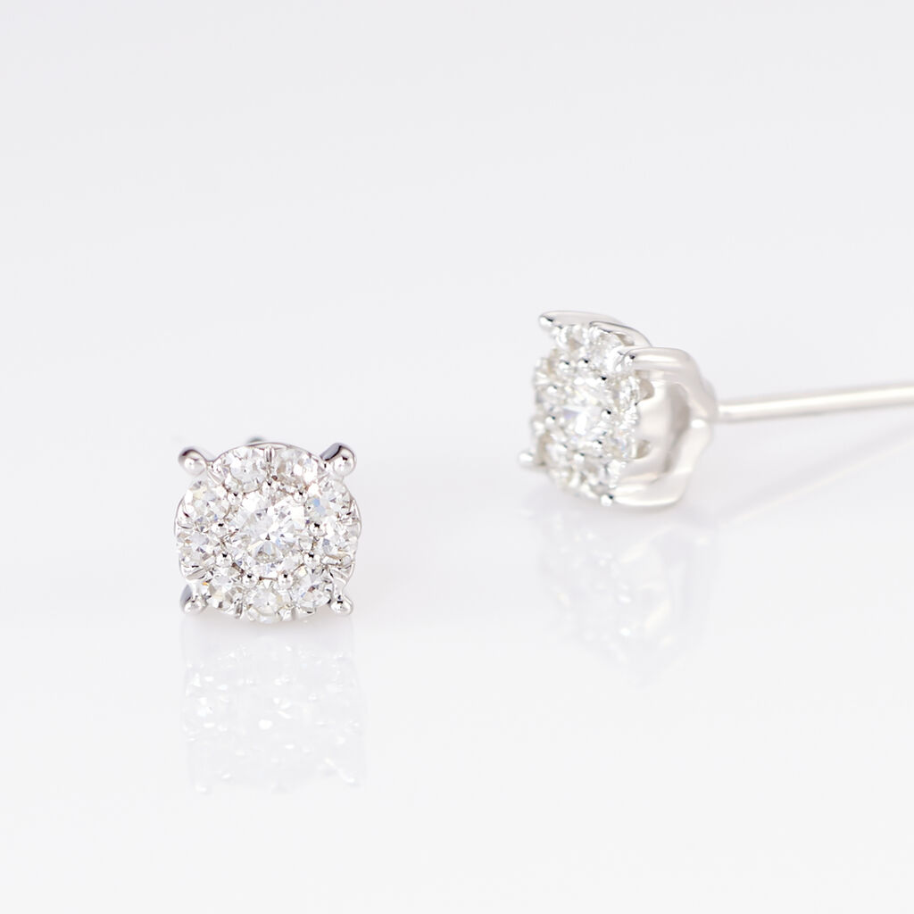 Boucles D'oreilles Puces Artemis Or Blanc Diamant
