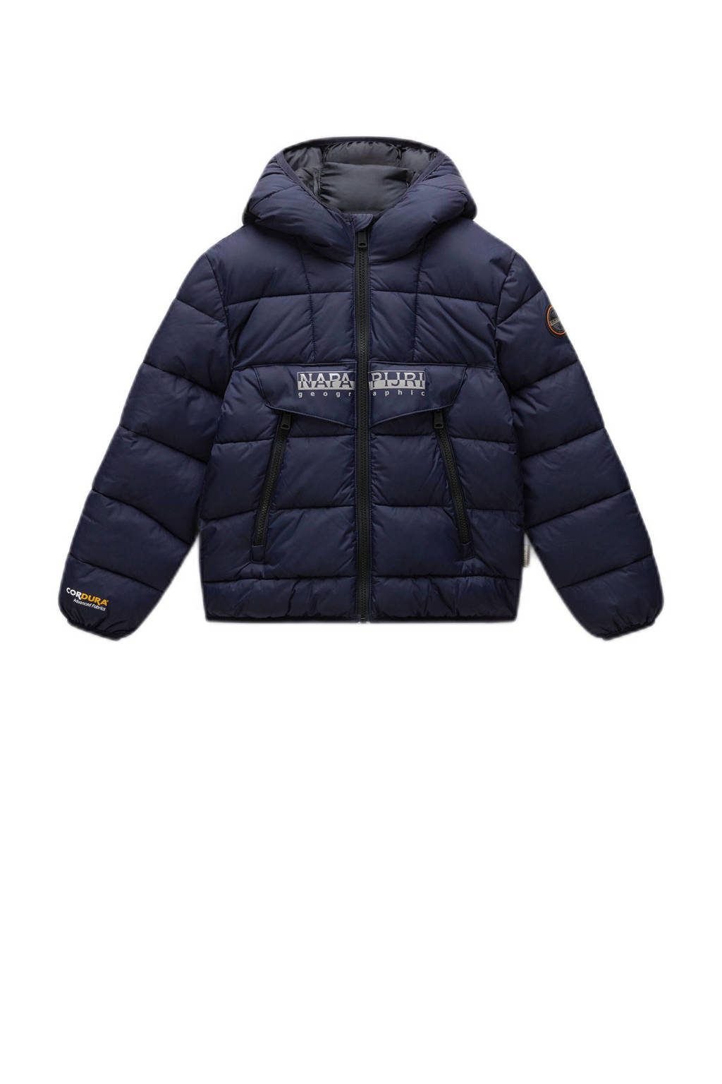 Napapijri gewatteerde winterjas met logo blauw
