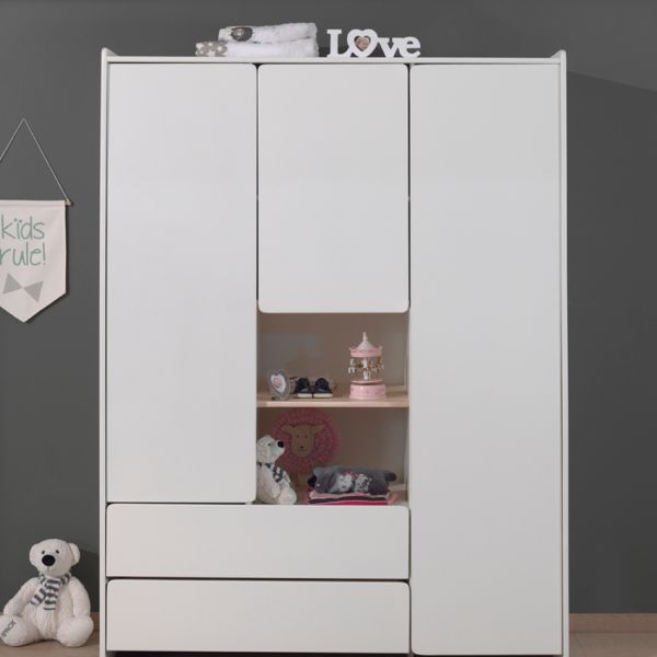 Vipack Kiddy Kledingkast Wit 3-Deurs